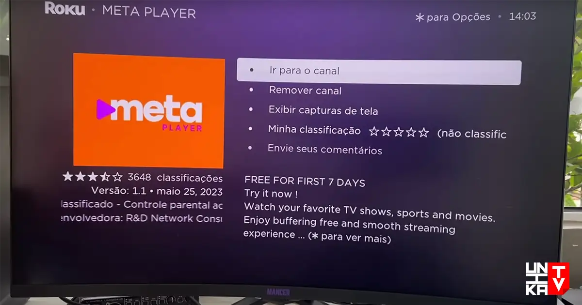 Instalação Meta Player na sua Smart TV ROKU 2 Post meta player unika 2